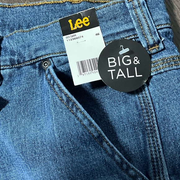 New- Lee Big&Tall 46 Jean Carpenter Shorts Original Stone Wash, Stretch - Picture 9 of 13